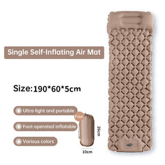 Double Inflatable Camping Sleeping Pad With Pillow