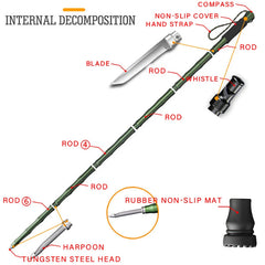 Multifunctional Folding Alpenstock Hiking Walking Stick