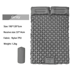 Double Inflatable Camping Sleeping Pad With Pillow