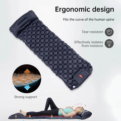 Double Inflatable Camping Sleeping Pad With Pillow