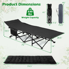 Adult Camping Cot With Padded Mat