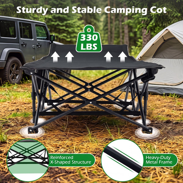 Adult Camping Cot With Padded Mat