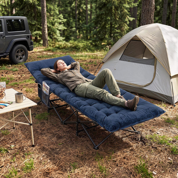 Adult Camping Cot With Padded Mat