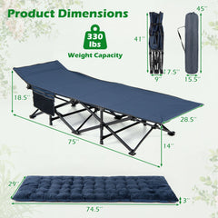 Adult Camping Cot With Padded Mat