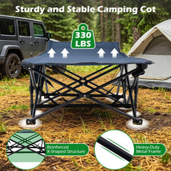 Adult Camping Cot With Padded Mat