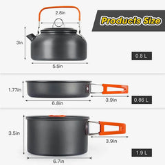 Lightweight Aluminum Outdoor Camping Cooking Set