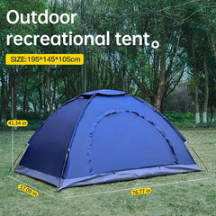 Outdoor camping tent, hand-built rain and sun protection hiking tent, double bed for couples and children, portable windproof