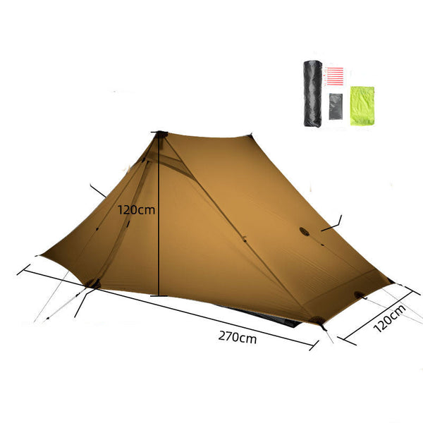 Ultralight 20D Silicone-Coated Poleless Hiking Tent