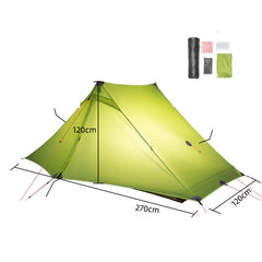 Ultralight 20D Silicone-Coated Poleless Hiking Tent