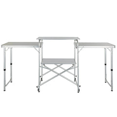 VEVOR Aluminum Folding Camping Table with Windscreen and Storage Bag