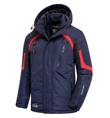 Men’s Blue Waterproof Thick Fleece Ski Jacket