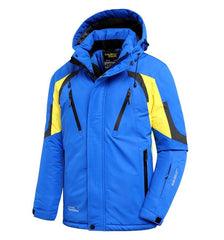 Men’s Blue Waterproof Thick Fleece Ski Jacket