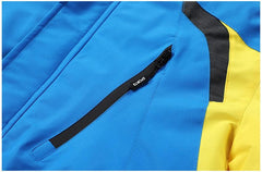 Men’s Blue Waterproof Thick Fleece Ski Jacket