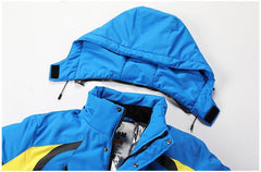 Men’s Blue Waterproof Thick Fleece Ski Jacket