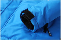 Men’s Blue Waterproof Thick Fleece Ski Jacket