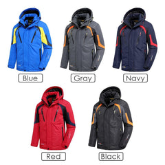 Men’s Blue Waterproof Thick Fleece Ski Jacket