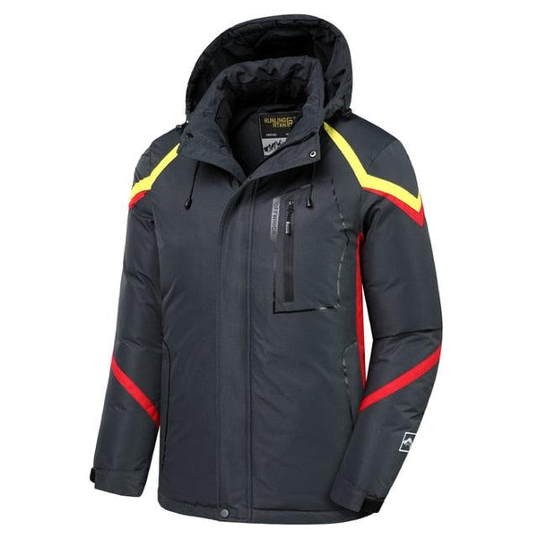 Men’s Blue Waterproof Thick Fleece Ski Jacket