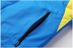 Men’s Blue Waterproof Thick Fleece Ski Jacket