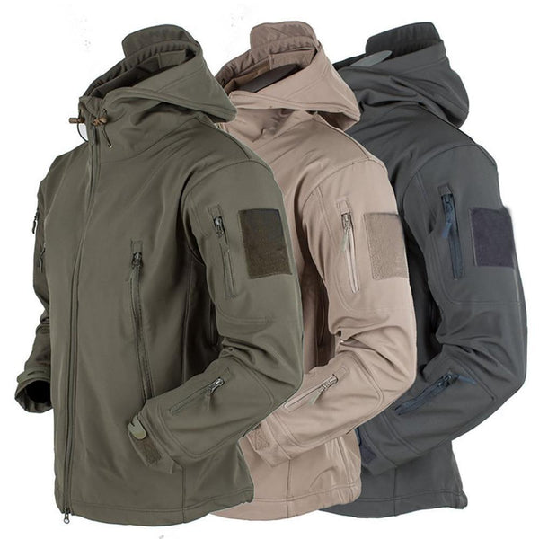 Unisex Camouflage Fleece Hooded Tactical Outdoor Jacket