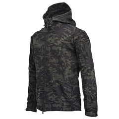Unisex Camouflage Fleece Hooded Tactical Outdoor Jacket