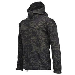 Unisex Camouflage Fleece Hooded Tactical Outdoor Jacket