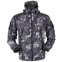 Unisex Camouflage Fleece Hooded Tactical Outdoor Jacket