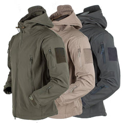 Unisex Camouflage Fleece Hooded Tactical Outdoor Jacket