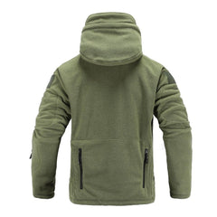 Outdoor Tactical Fleece Jacket Lightweight Uniform Soft Casual Hooded Jacket Thermal Fleece Coat Jacket With Hood Outdoor Sport Hiking Camping Clothing Training Jackets Men Thermal Warm Autumn Clothing