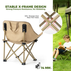 Folding Carbon Steel Camping Chair For All