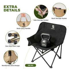 Folding Carbon Steel Camping Chair For All