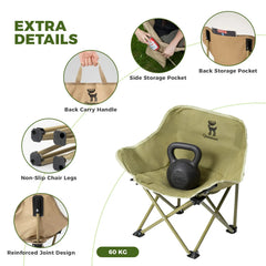 Folding Carbon Steel Camping Chair For All
