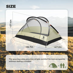 Easy Setup Two-Person Rainproof Camping Tent