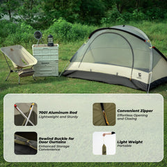 Easy Setup Two-Person Rainproof Camping Tent