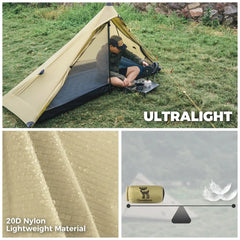 Ultralight One-Person Poleless Rainproof Camping Tent