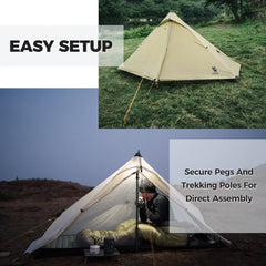 Ultralight One-Person Poleless Rainproof Camping Tent