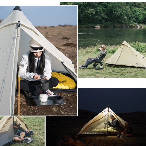 Ultralight One-Person Poleless Rainproof Camping Tent